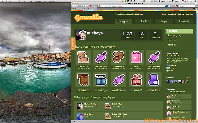 Gowalla on desktop
