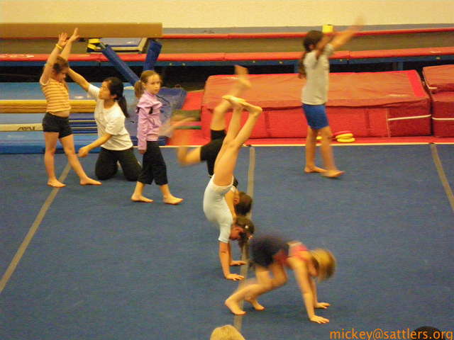 Lila's first gymnastics class