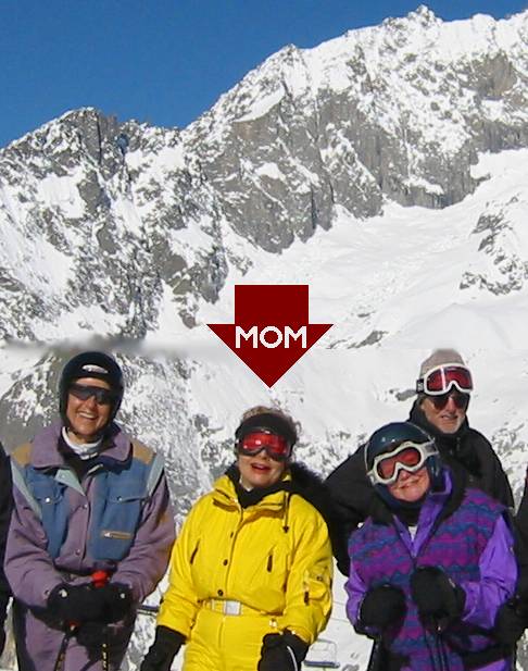 Mom skiing