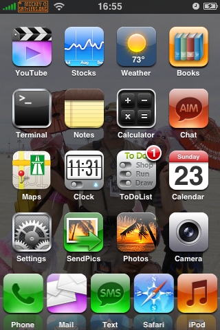 iPhone (1st model, jailbroken) screenshots