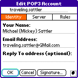 Edit POP3 Identity